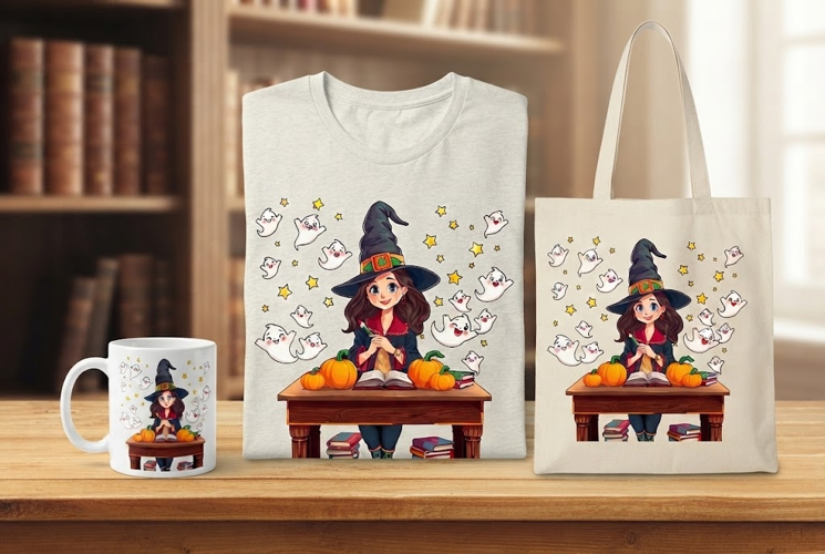 Halloween Witch Teacher PNG | Spooky Teacher Clipart