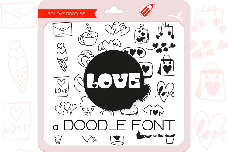 Love Doodles - Dingbats Font example image 1