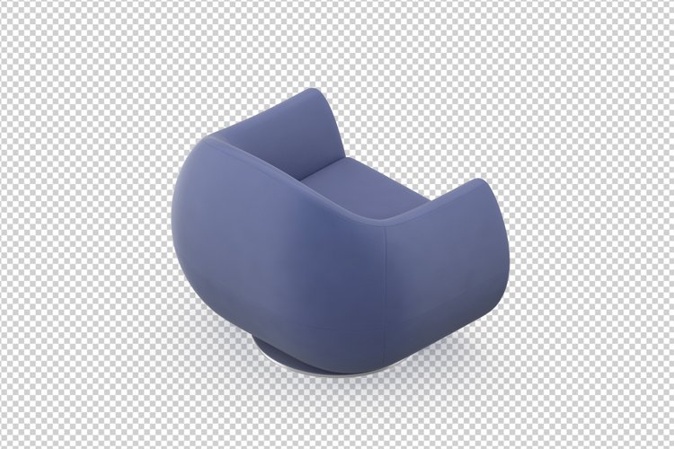 Isometric Arm Chair 3D isolated render