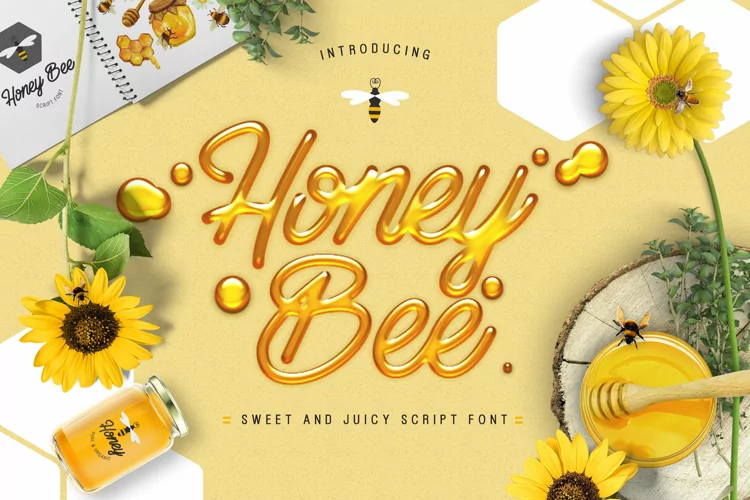Honey Bee - A Sweetly Vibrant Typeface Font