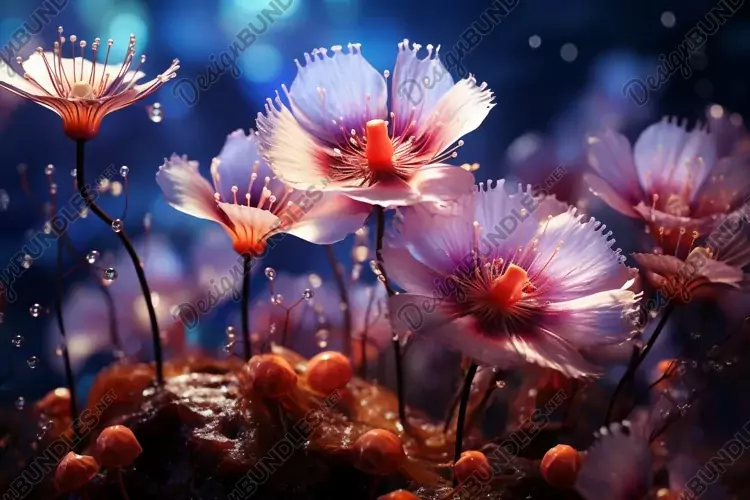 Sea Anemone Glowing Underwater Scene