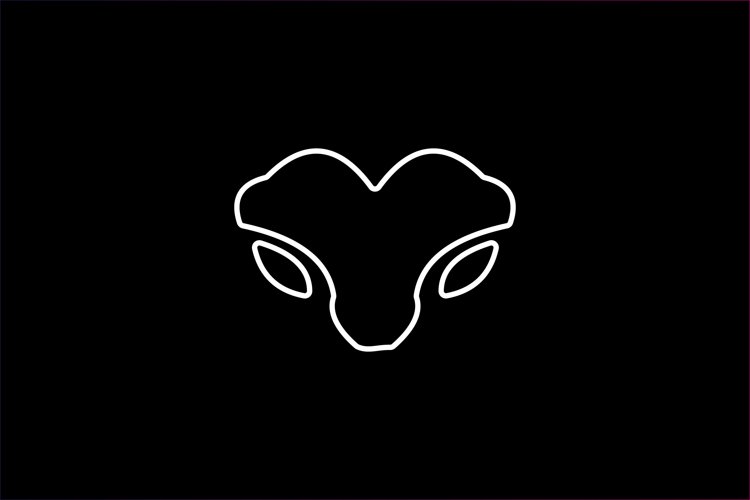 Minimalistic flat logo with cat nose example image 1