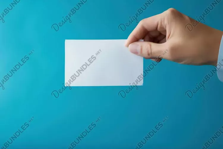 Hand Holding a Blank Business Card
