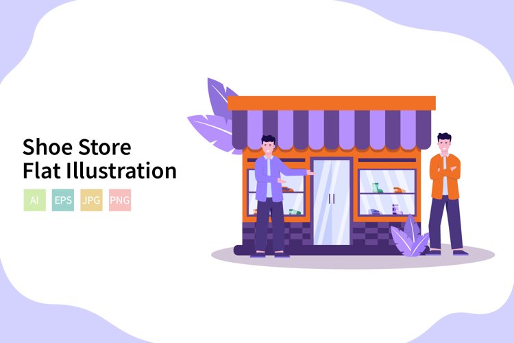 Shoe Store Vector Illustration In Flat Modern Style example image 1