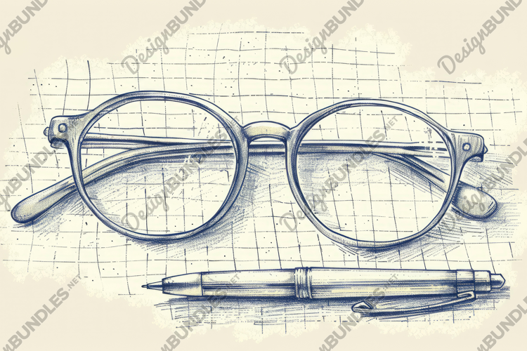Eyewear Glasses and Pen Background Wallpaper