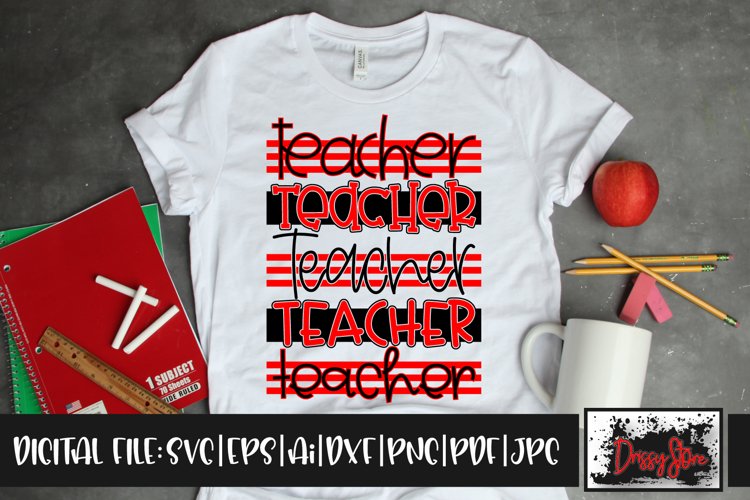 Teacher SVG DXF Ai EPS PDF PNG JPG example image 1