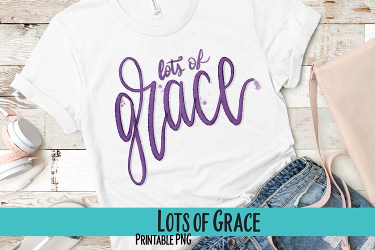 Lots of Grace Watercolor Sublimation PNG example image 1