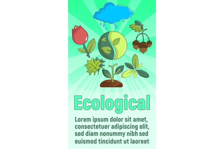 Ecological concept banner, cartoon style