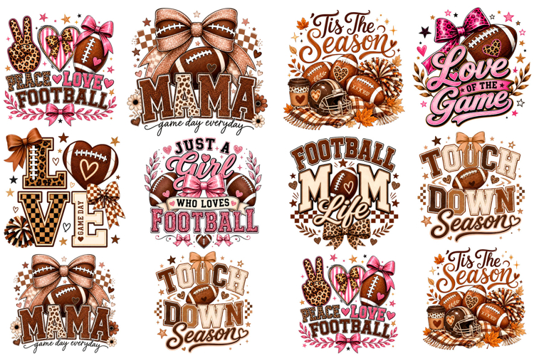 Coquette Football Game Day PNG
