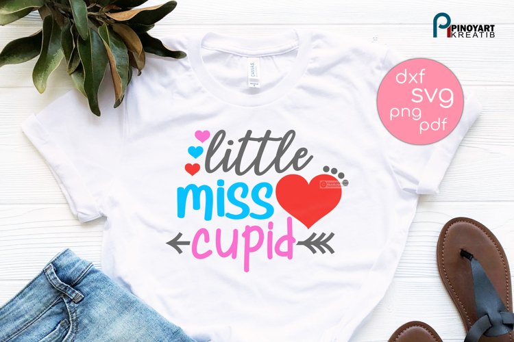 Little Miss Cupid Svg | Cupid Svg | Valentine's Day Svg example image 1