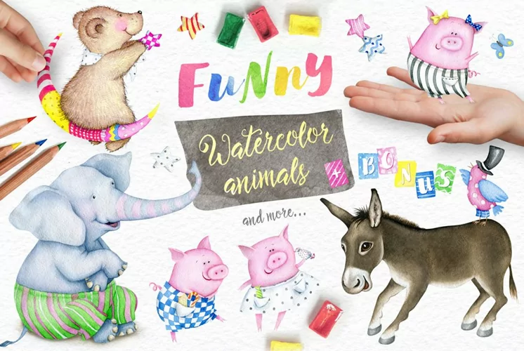 Watercolor Animals BONUS
