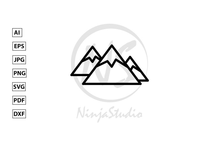 Mountain Line Icon In Flat Style Vector example image 1