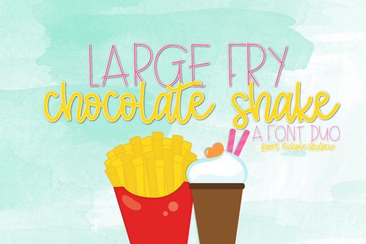Large Fry & Chocolate Shake Font Duo example image 1