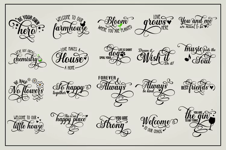 20 beautiful quotes, cutting files