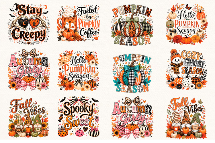 Cozy Fall Halloween Pumpkin PNG