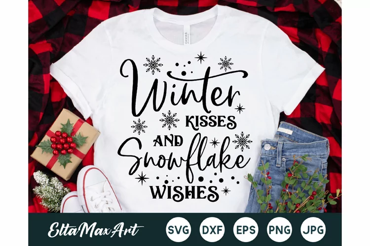 Winter kisses and snowflake wishes Christmas shirt svg,