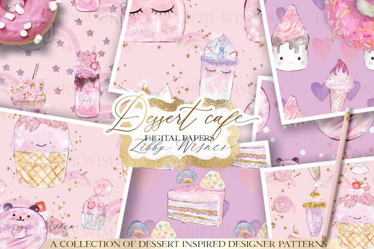 Dessert Cafe Patterns digital papers example image 1