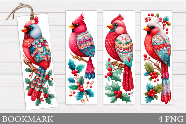 Cardinal Bookmark Design. Christmas Bookmark Printable