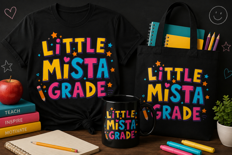 Little Miss 1st Grade PNG, Cute Teacher Back to School