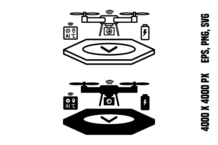 Drone Vertiport Hub Icons
