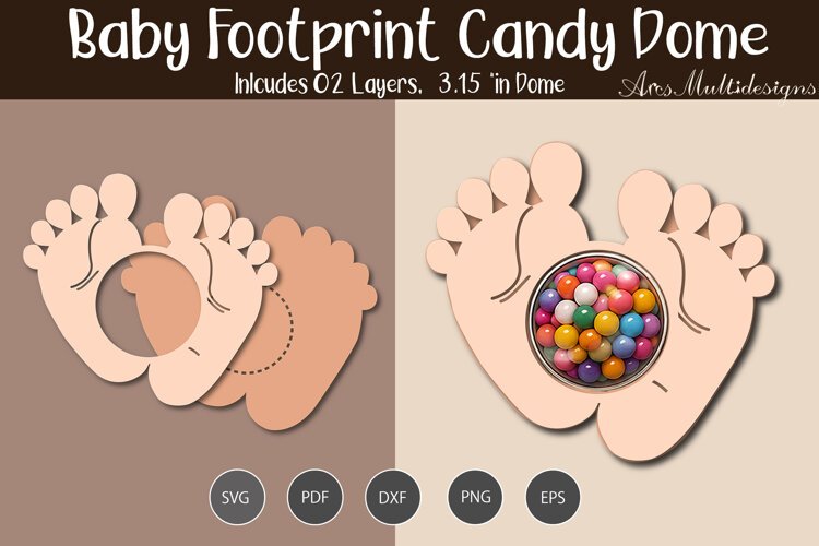 Baby Footprint Candy Dome holder example image 1