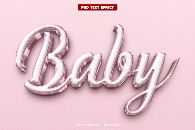 Baby 3D editable text effect