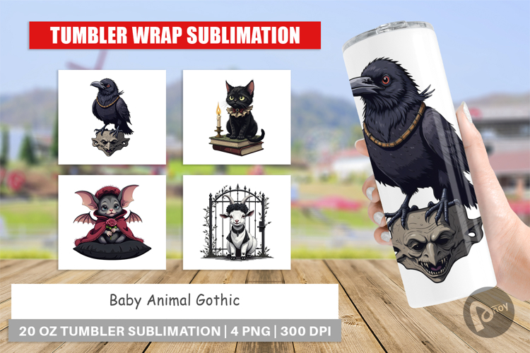 Tumbler Gothic Baby Animals