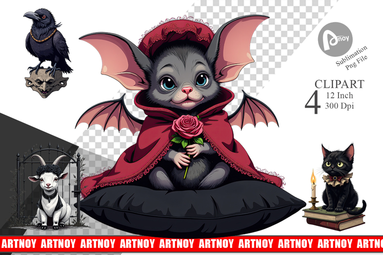 Gothic Baby Animals Clipart