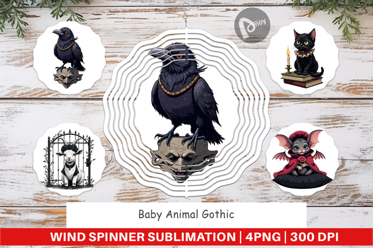 Wind Spinner Gothic Baby Animals