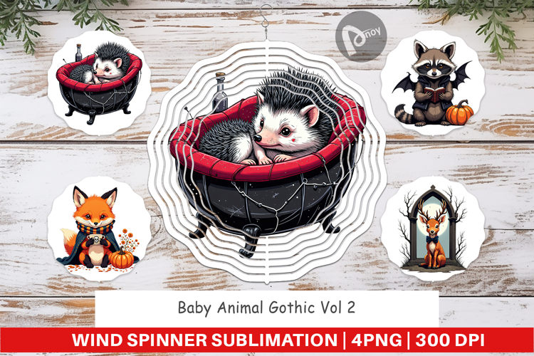 Wind Spinner Gothic Baby Animals