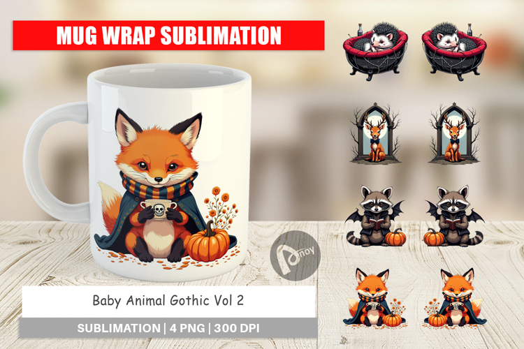 Mug Wrap Gothic Baby Animals