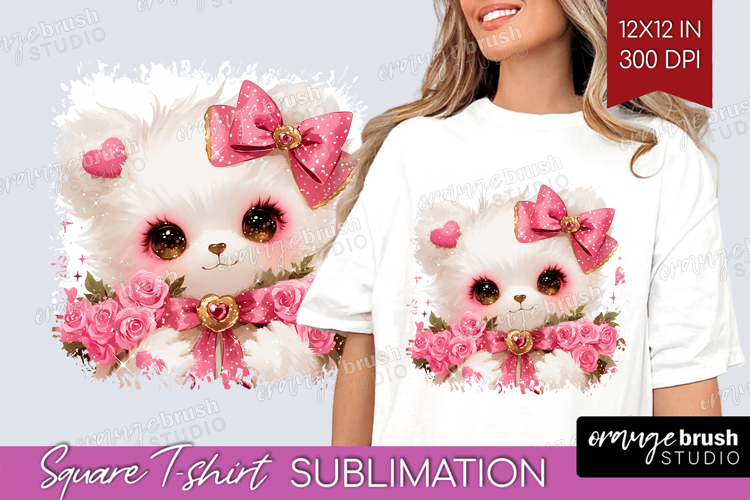Baby Bear Valentine Square Tshirt Background Cute Valentines
