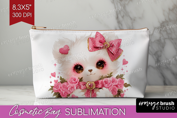 Baby Bear Valentine Cosmetic Bag Cute Valentines Day Makeup