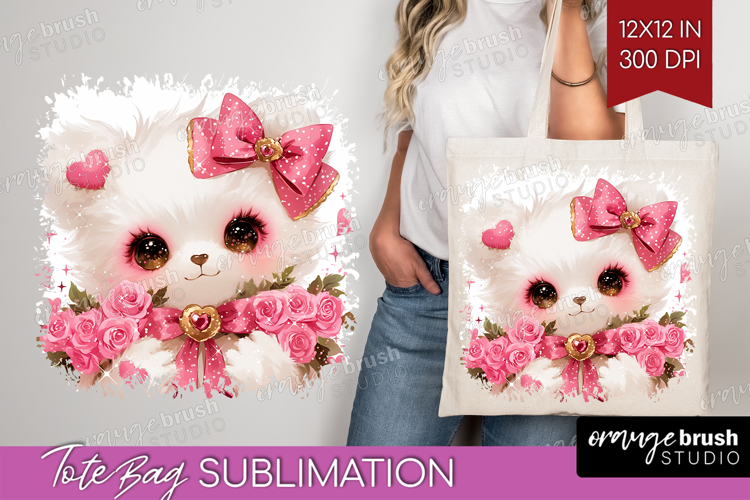 Baby Bear Valentine Tote Bag Cute Valentines Day Tote Bag