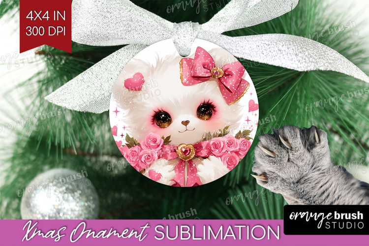 Baby Bear Valentine Ornament PNG Cute Valentines Day PNG