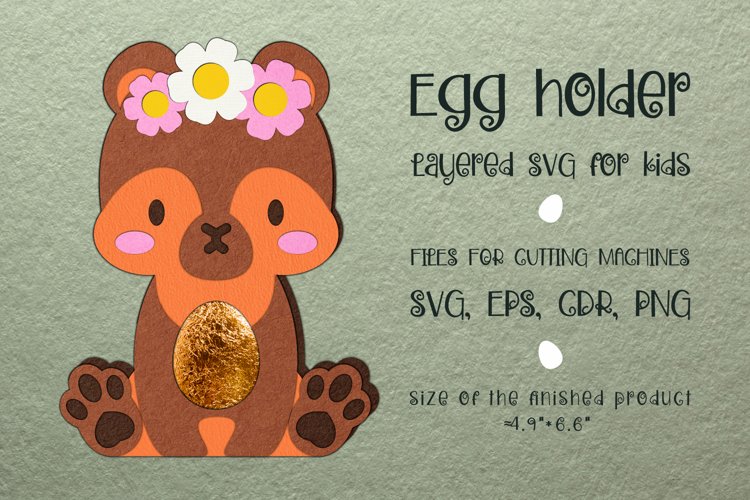 Baby Bear | Easter Egg Holder | Paper Craft Template