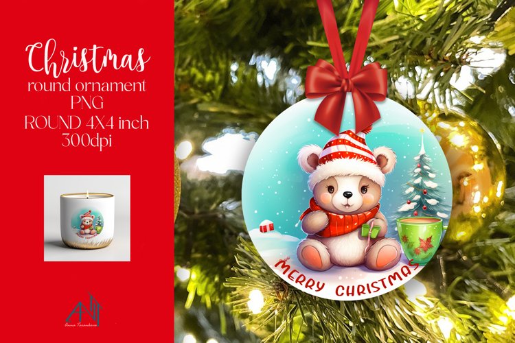 Christmas Round Ornament Sublimation PNG