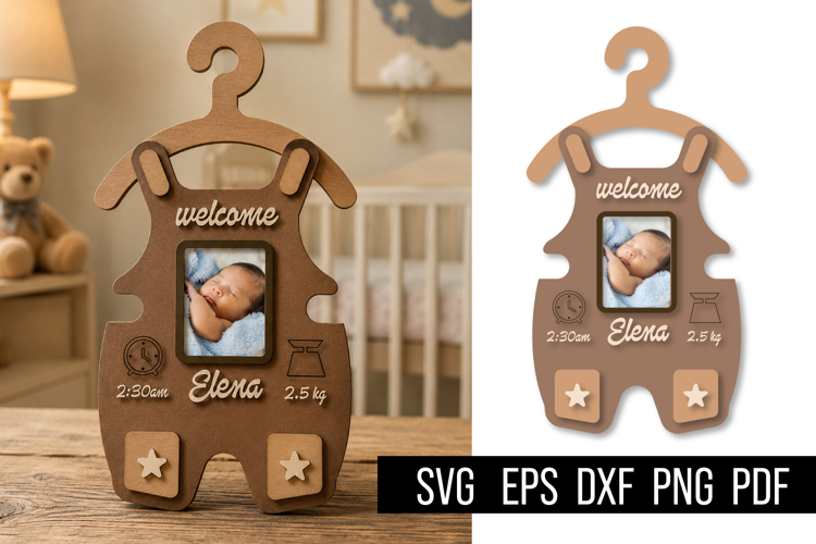 Baby Birth Stats SVG Laser Cut Design