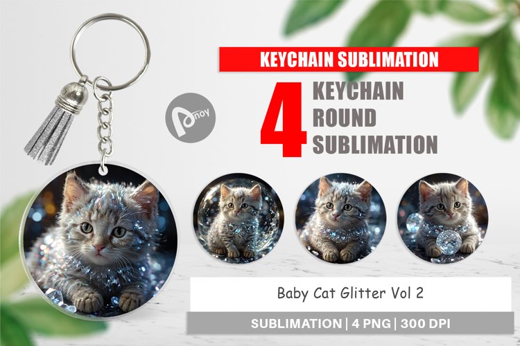 Keychain Baby Cat Glitter