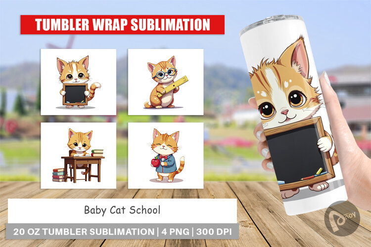 Tumbler School Baby Cat example image 1
