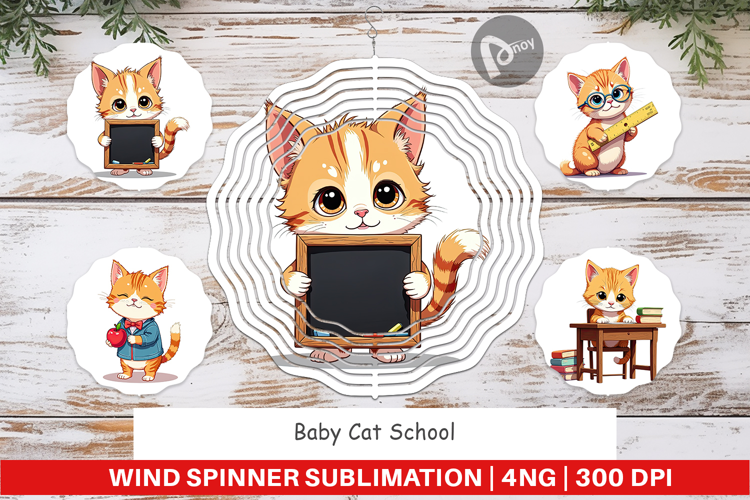 Wind Spinner School Baby Cat