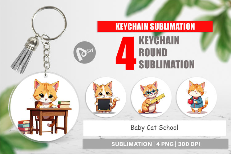 Keychain School Baby Cat