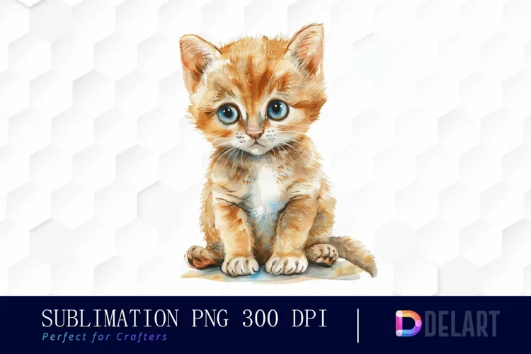 Baby Cat Sublimation PNG Clipart