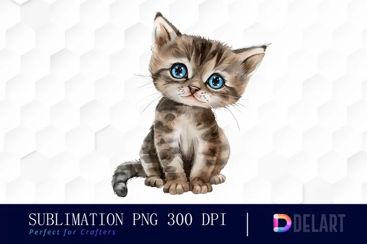Baby Cat Watercolor Clipart