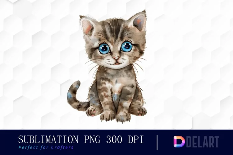 Baby Cat Watercolor Clipart