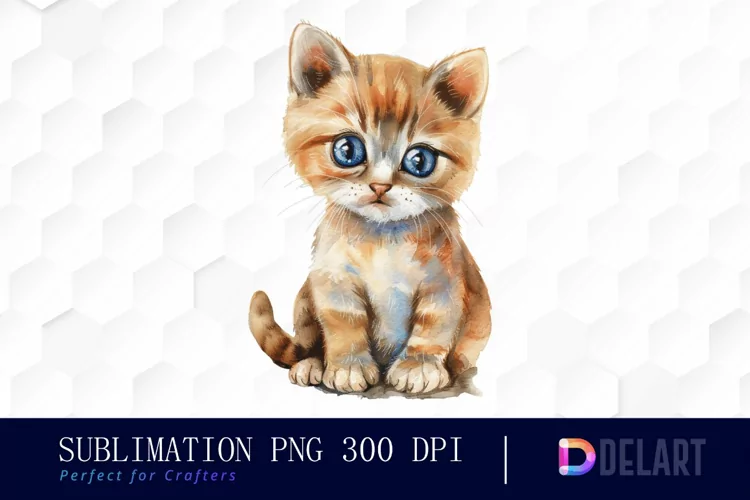 Baby Cat Watercolor Clipart