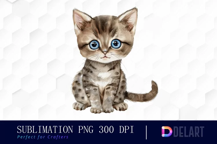 Baby Cat Watercolor Clipart