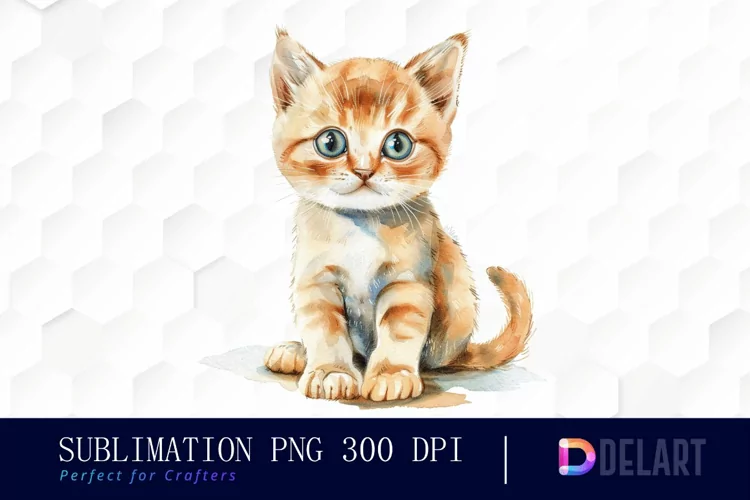Baby Cat Watercolor Clipart