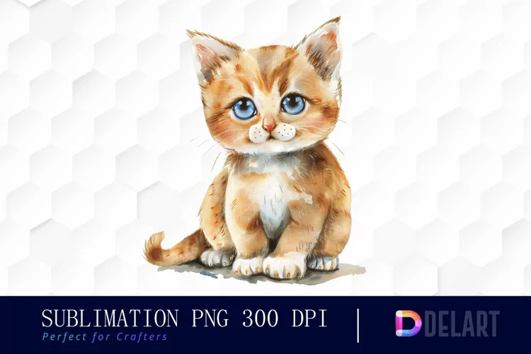 Baby Cat Watercolor Clipart