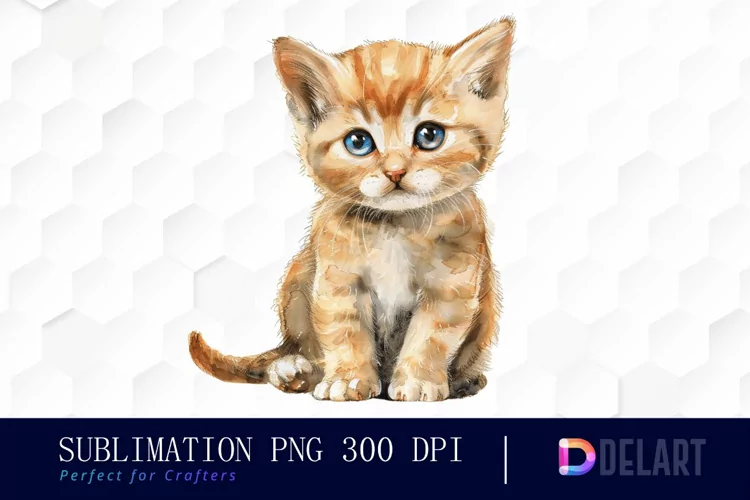Baby Cat Watercolor Clipart